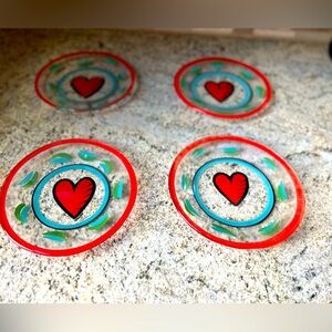 Costa Boda 7.5” Heart Plate Dish dishes set of 4